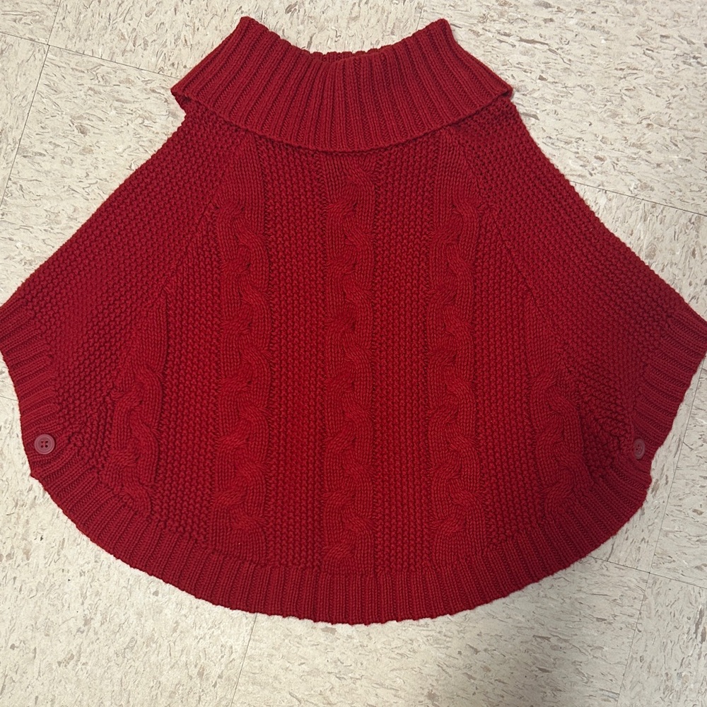 Carter's Red Cable Knit Poncho size 5T